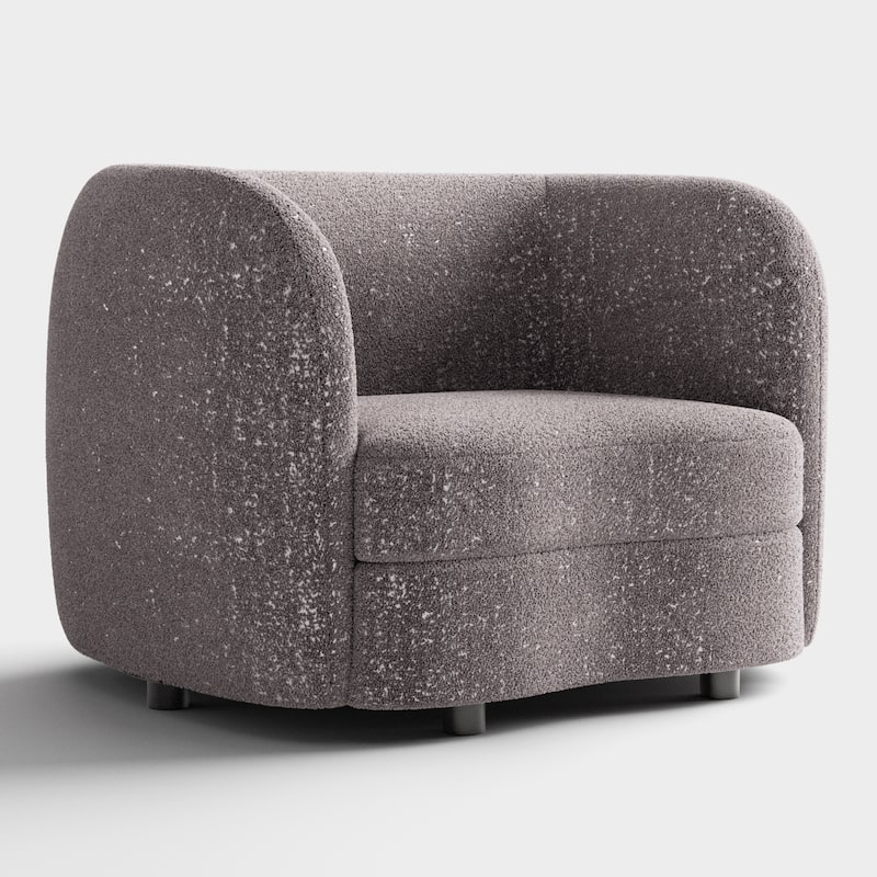 Furniture of America Ophelia Modern Curved Arms Boucle Sofa Set with Round Wooden Legs, 2-Piece or 3-Piece Options