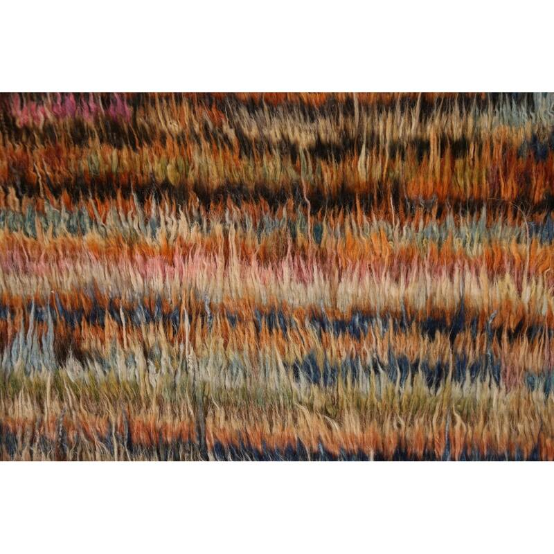 Hand Knotted Oriental 100% Wool Carpet Modern Tribal Multi-Colored Moroccan Area Rug - 6' 6'' X 5' 2''