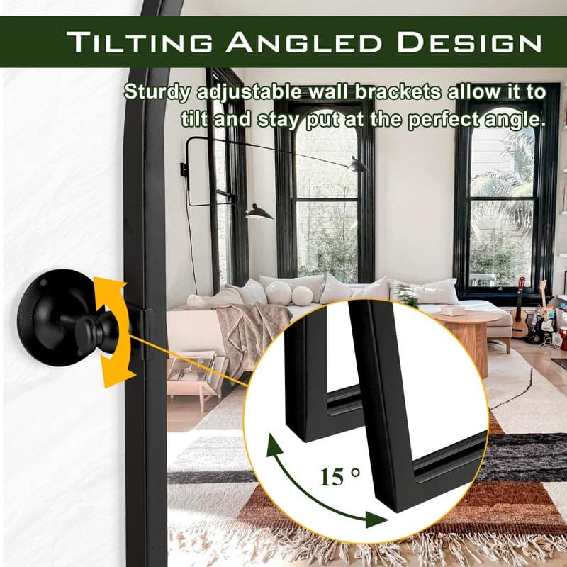 Rectangular Metal Framed Pivoted Bathroom Wall Vanity Mirror Adjustable Wall-Mounted For Modern Wall Decor