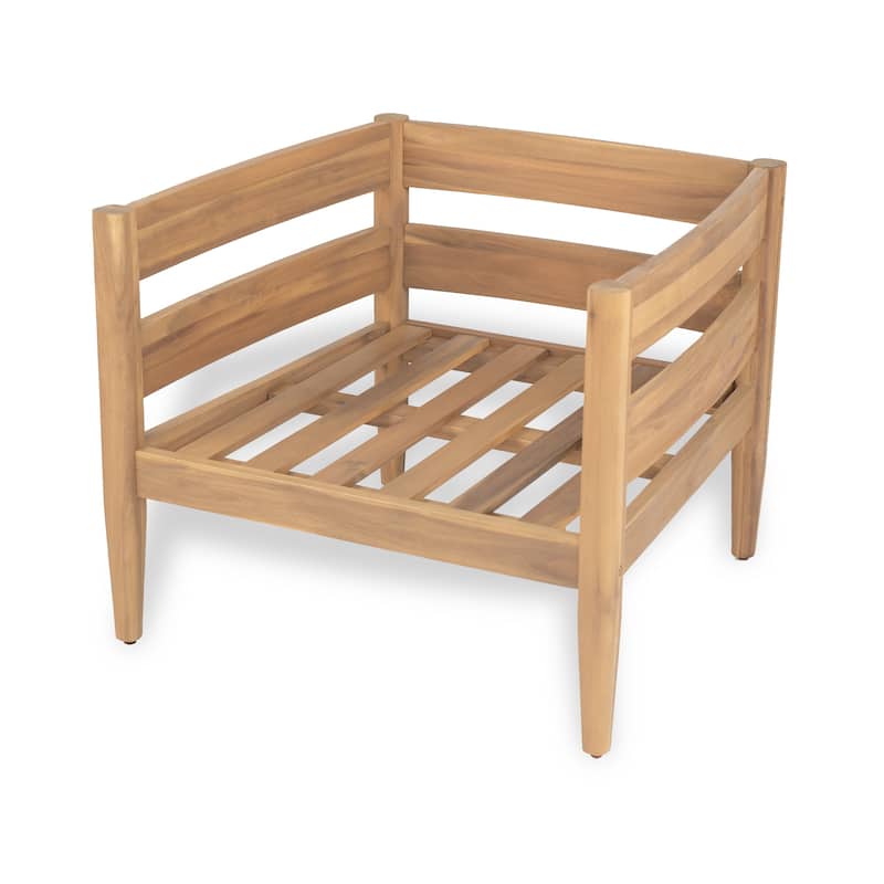 Christopher Knight Home - Alexandra Curved Acacia Wood Outdoor Club Chair