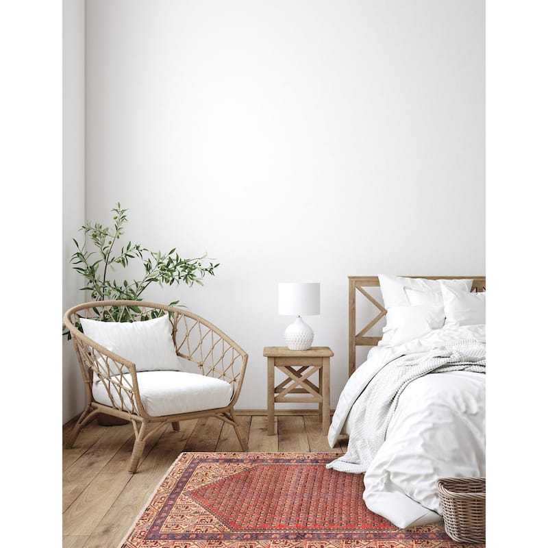 ECARPETGALLERY Hand-knotted Andelz Light Red Wool Rug - 3'7 x 6'4