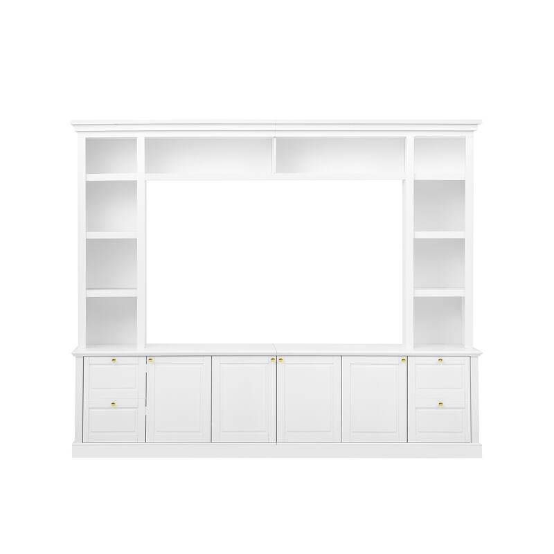 Entertainment Center with Adjustable Shelves & Storage, All-in-One Modern TV Stand for up to 70" TV