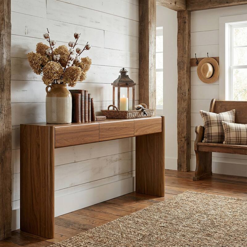 70.9" Farmhouse Console Table with 3 Drawers, Sofa Table & Entryway Storage