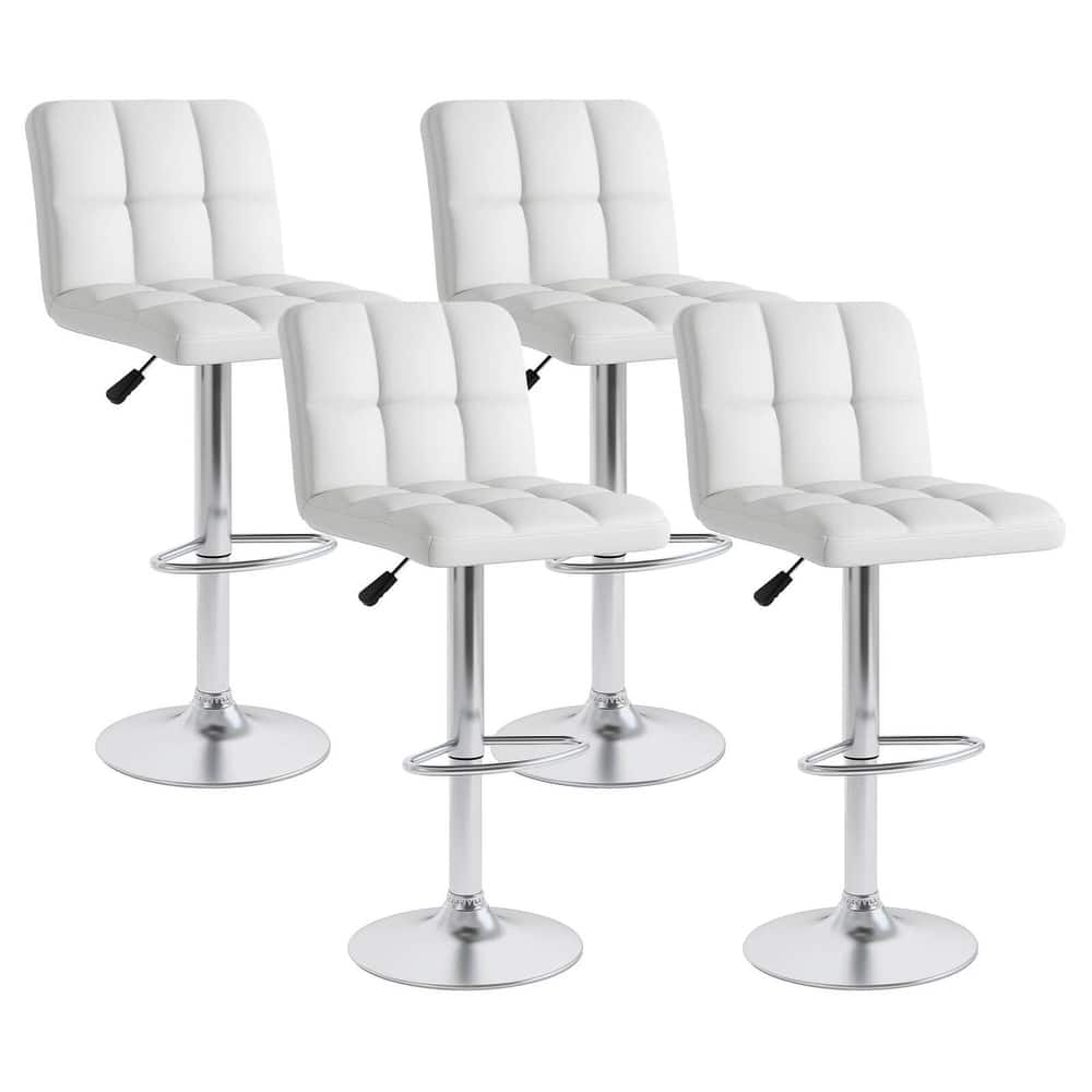 Costway Modern Swivel Bar Stools Set of 4 with Heavy-duty Metal Base & - See Details