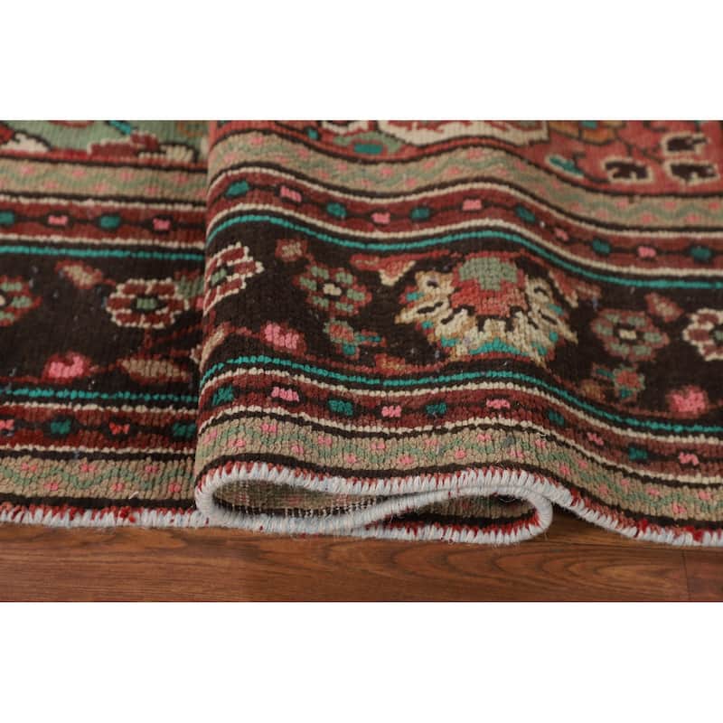 Hamedan Persian Vintage Area Rug Hand-Knotted Wool Carpet - 6'8" x 9'7"