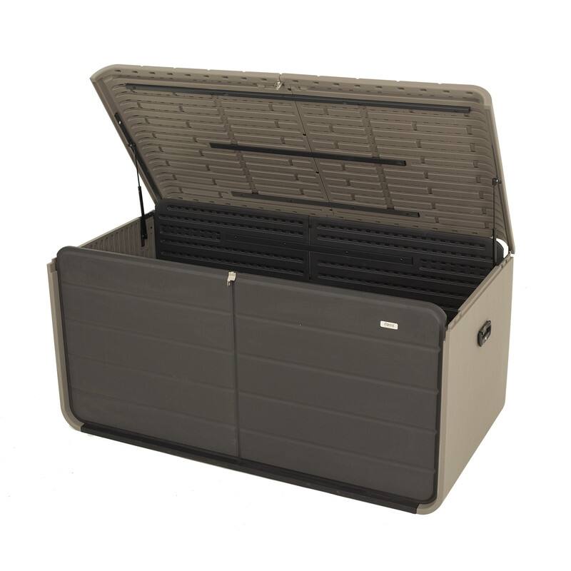 Domi 200 Resin Gallon Outdoor Storage Box - Waterproof, UV-Resistant Deck Box with Lockable Lid - 260 Gallon