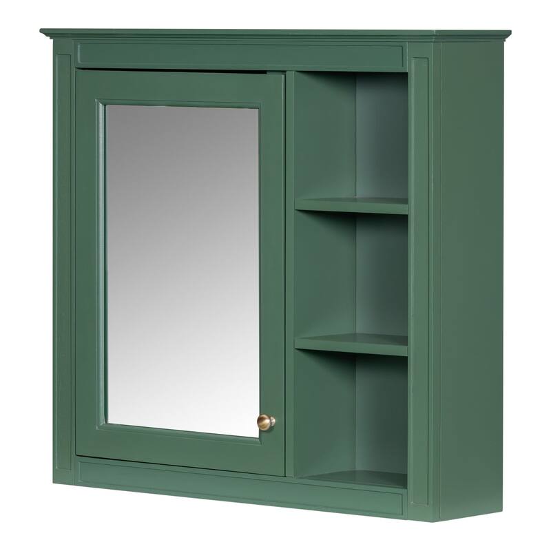 Plywood Freestanding Bathroom Vanity Set in Maple with Mirror Cabinet - 30" x 18"