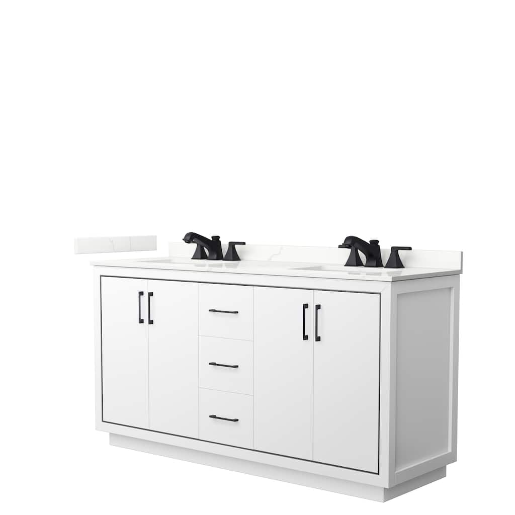 Icon 66-inch Double Vanity, Quartz Top