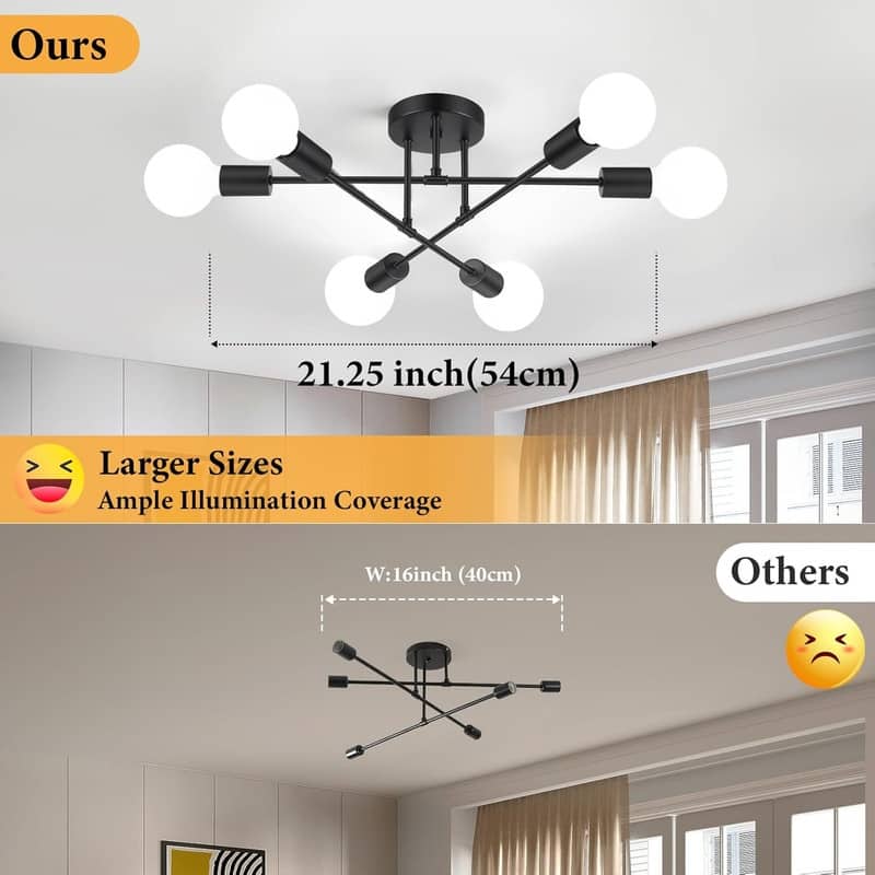 6-Light Industrial Ceiling Lights Fixture