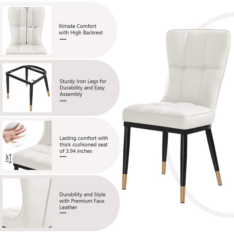Faux Leather Upholstered Dining Chairs Set of 2/4