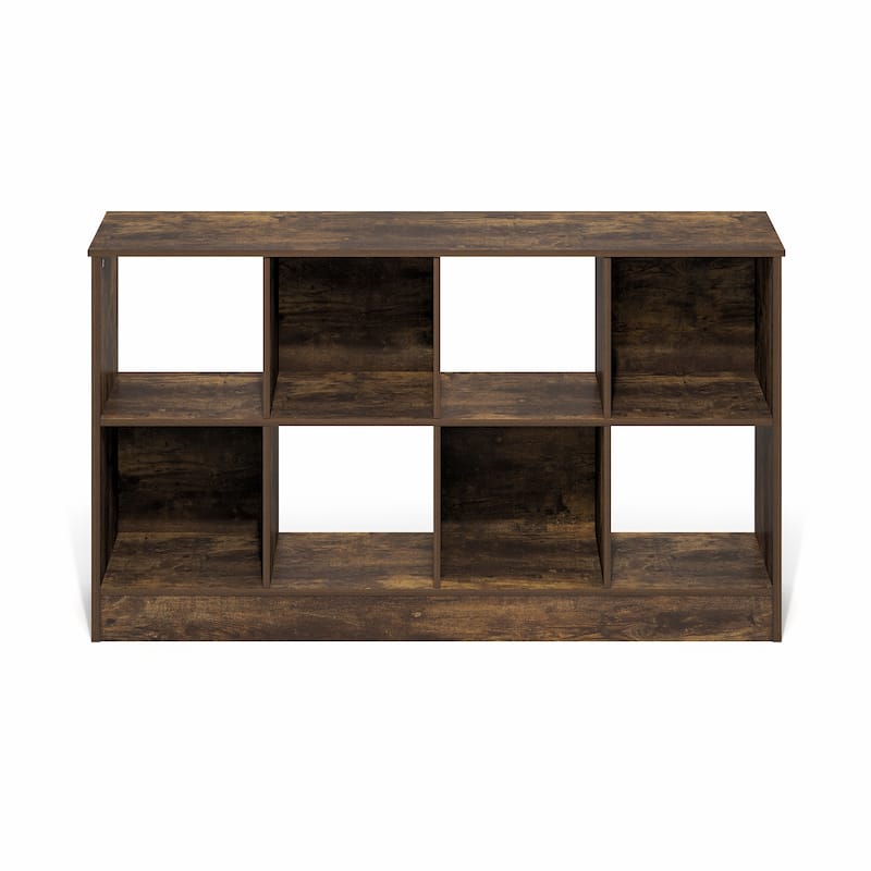 Furinno Jensen Farmhouse 8-Cube Display Bookcase, Bookshelf, Amber Pine