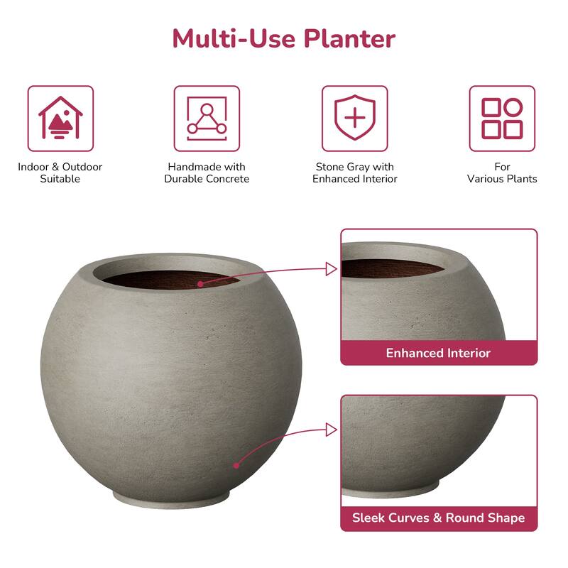Concrete Round Planter / Pot Indoor & Outdoor