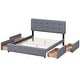 preview thumbnail 34 of 40, Queen Size Murphy Bed Wall Bed with Drawer and a set of Sockets & USB Ports, Pulley Structure Design for Kids Teens Adults