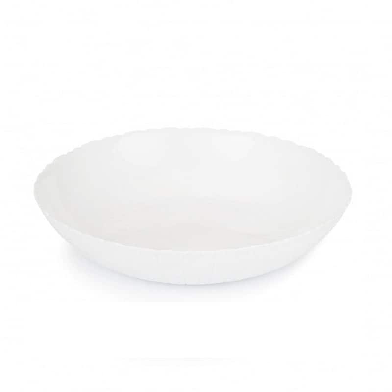 Luminarc Ammonite White Glass Dinnerware Set of 19 for 6