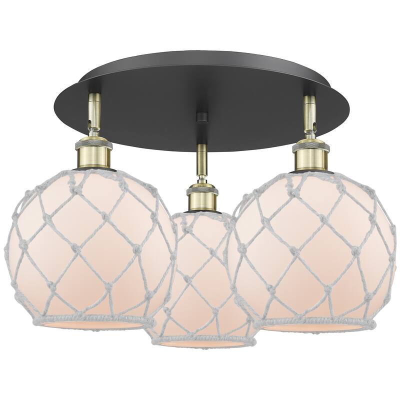 Innovations Lighting Endless Possibilities Ballston - Farmhouse Rope - 3 Light 20" Flush Mount