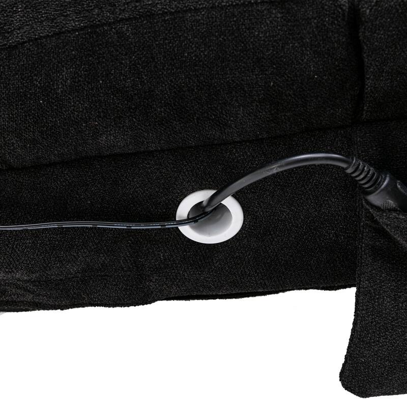 Luxury Upholstered Chaise Lounge Chair with Vibration for Relaxation, Fixed Back Fabric Leisure Recliner Sofa