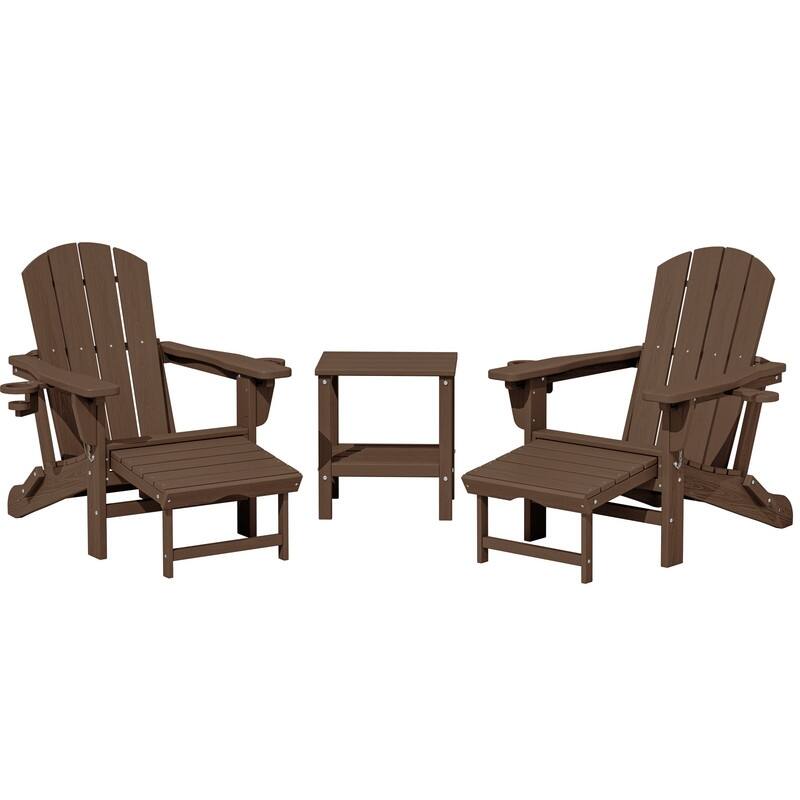Folding Outdoor Chair with 3-Position Reclining Backrest & Telescoping Footrest