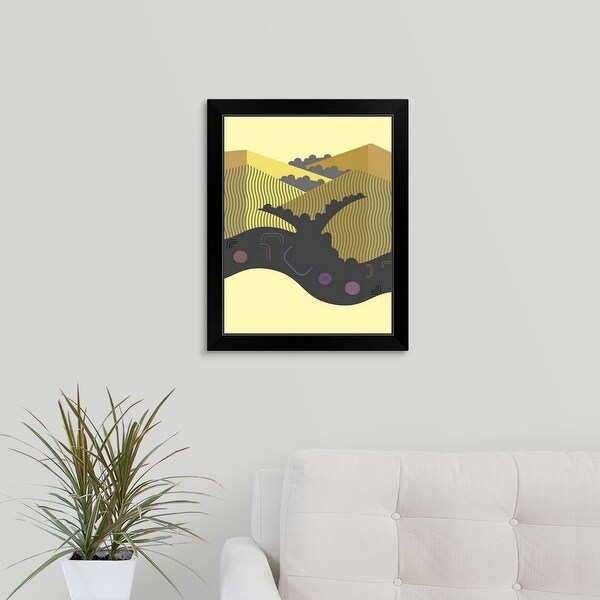"California Coastal Hills" Black Framed Print
