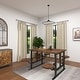 preview thumbnail 4 of 37, Brown Teak Wood Dining Table with Two, Four or Eight Attached Seats