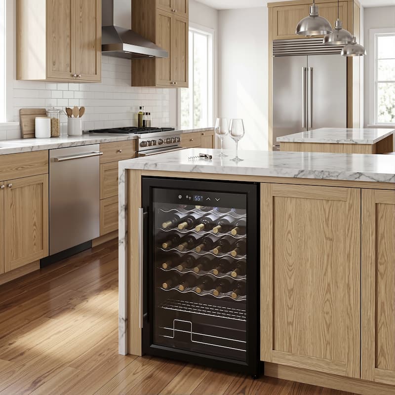 Wine Bar Cabinet with Mini Fridge Space & 34 Bottle Wine Cooler, 39" Coffee Bar Cabinet Freestanding Buffet Sideboard