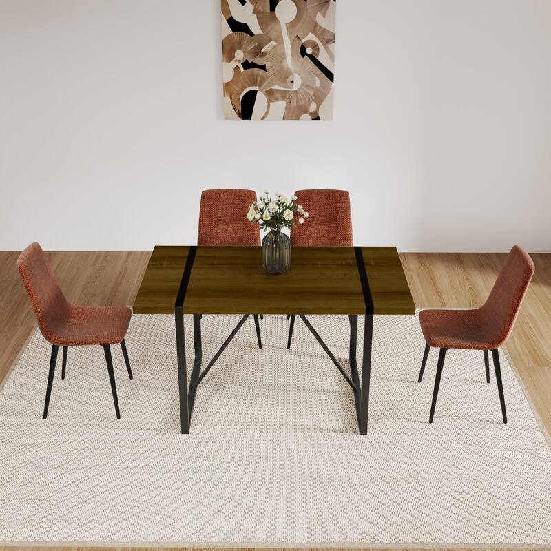 Mid Century Wooden Kitchen Table Set for Restaurant 5 Piece Sets