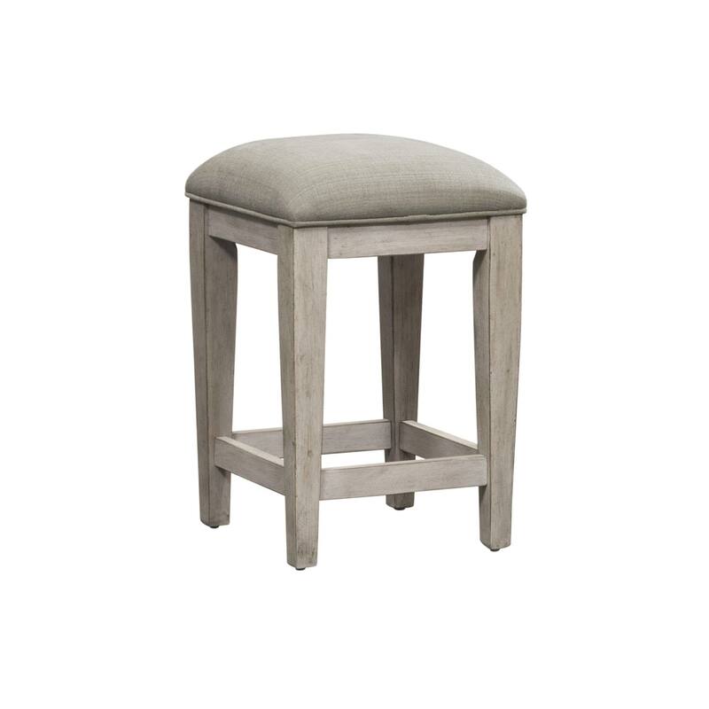 Heartland Antique White Upholstered Console Stool