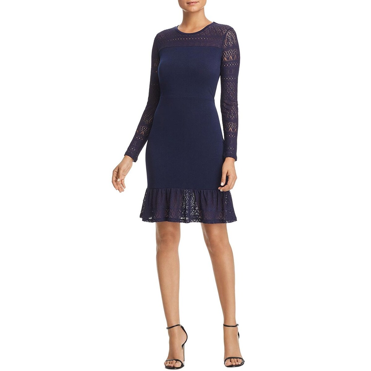 Michael kors pointelle trim flounce dress clearance