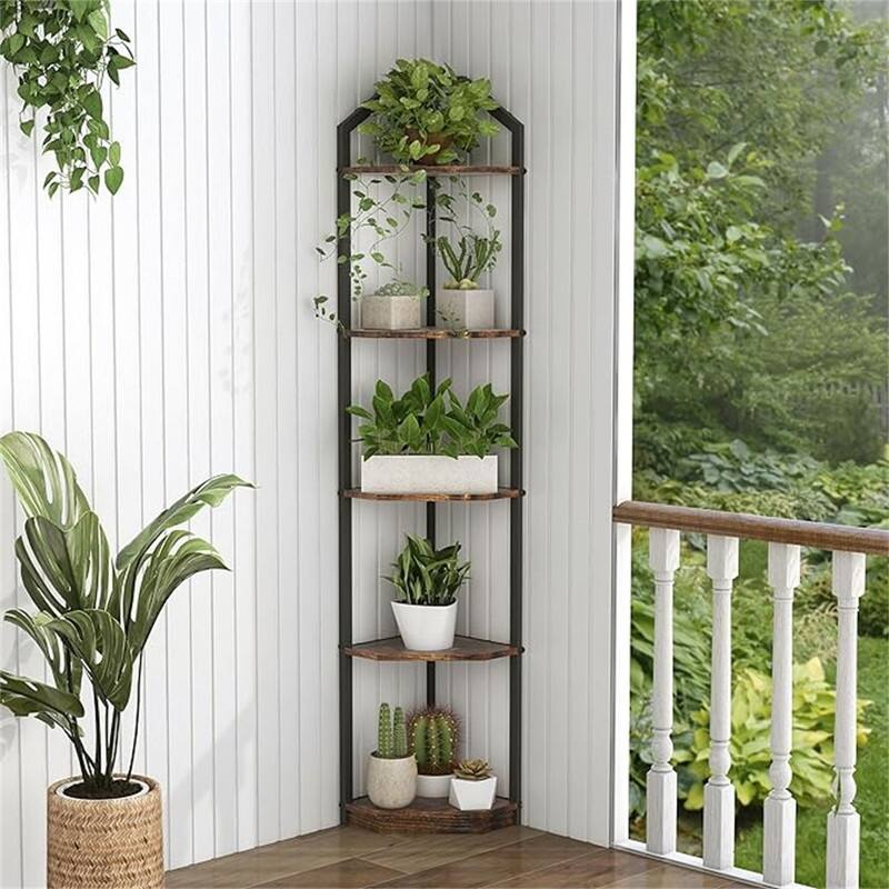 Corner Shelf Stand - 11.5"D x 14"W x 70"H