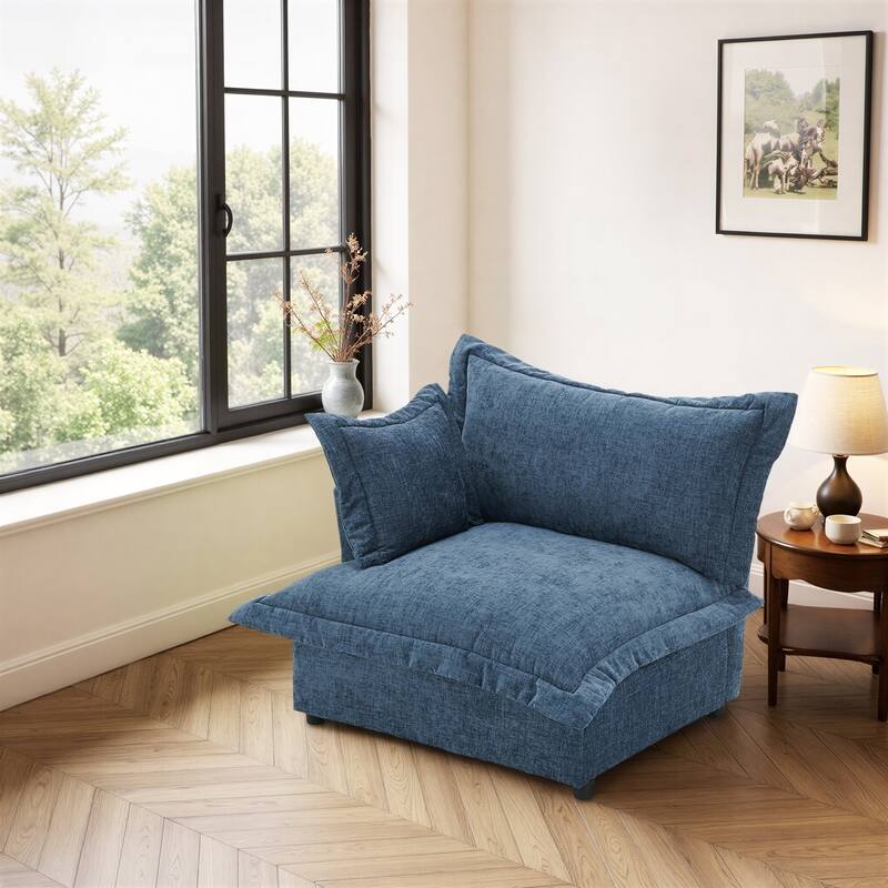 40"W Oversized Upholstered Chenille Comfy Cloud Corner Accent Chair