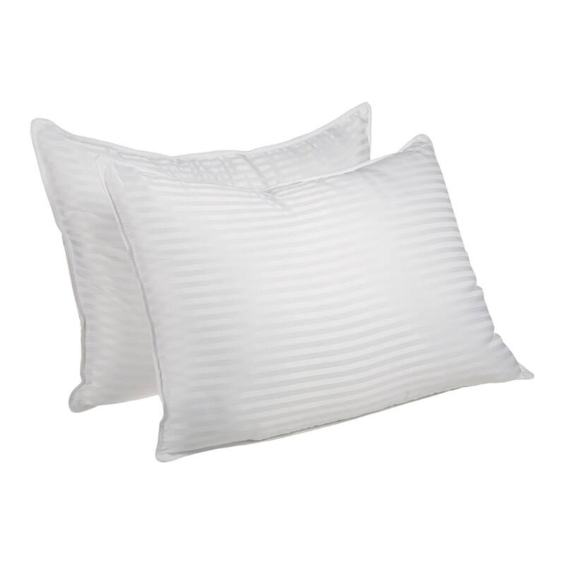 HomeRoots Set of Two Microfiber Down Alternative Medium King Size Bed Pillows - White