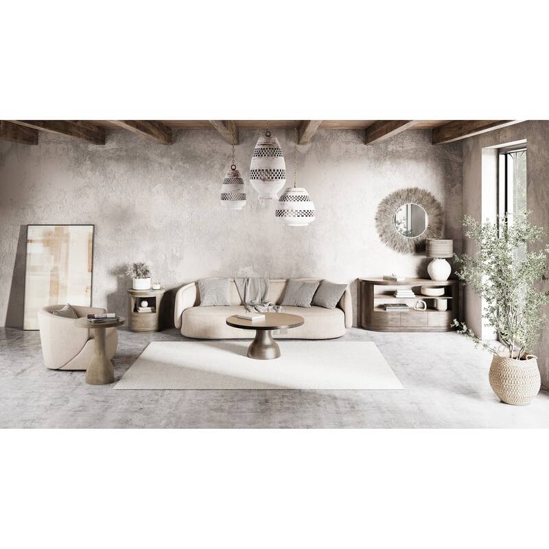 Magnussen Home Bosley Lt. Brown Porpoise Round Cocktail Table - 38''W x 38''D x 18''H