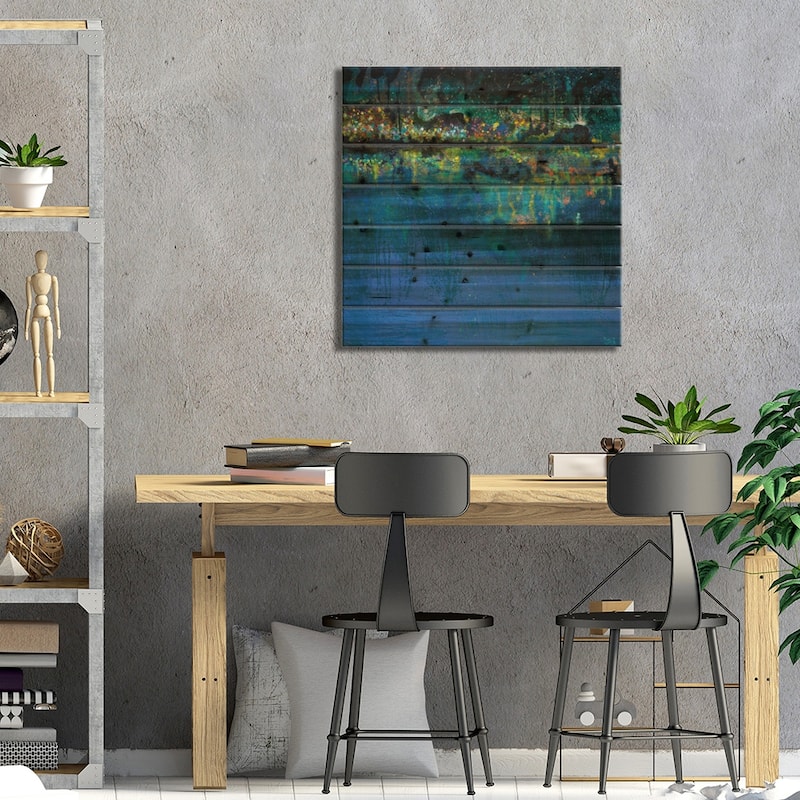Lake Butler Abstract Print On Wood by Andy Beauchamp - Multi-Color