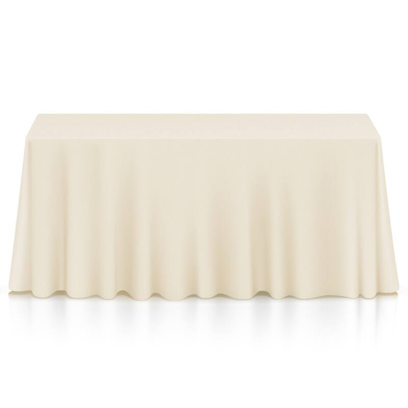 20pk Rectangular Tablecloth 90 x 156in Ivory - More than 12