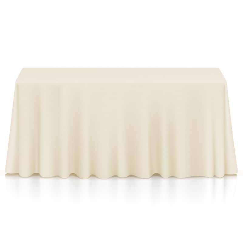 90 x 132in 10pk Rectangular Polyester Tablecloths Ivory - Set of 10