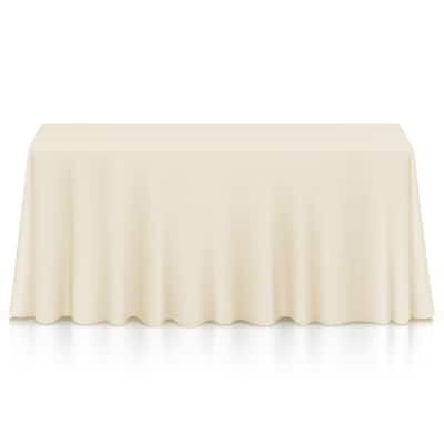 90 x 132in 10pk Rectangular Polyester Tablecloths Ivory