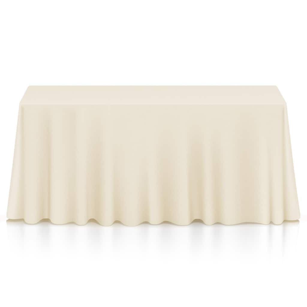 90 x 132in 10pk Rectangular Polyester Tablecloths Ivory