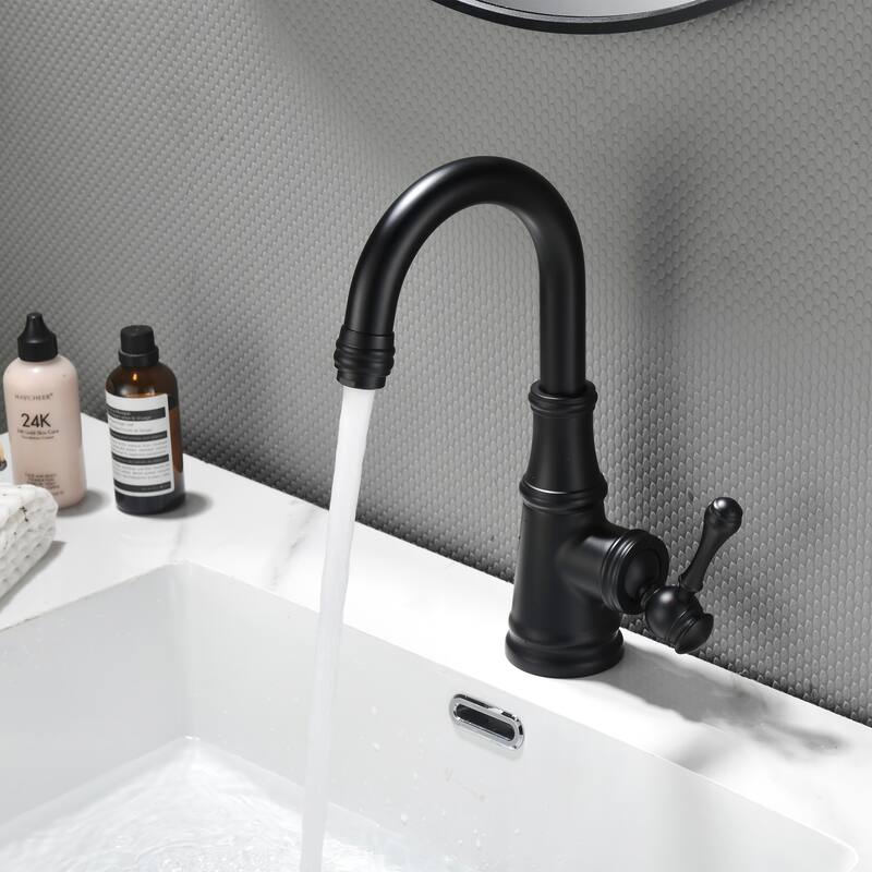10.9"H Solid Brass Single-handle Bathroom Sink Faucet