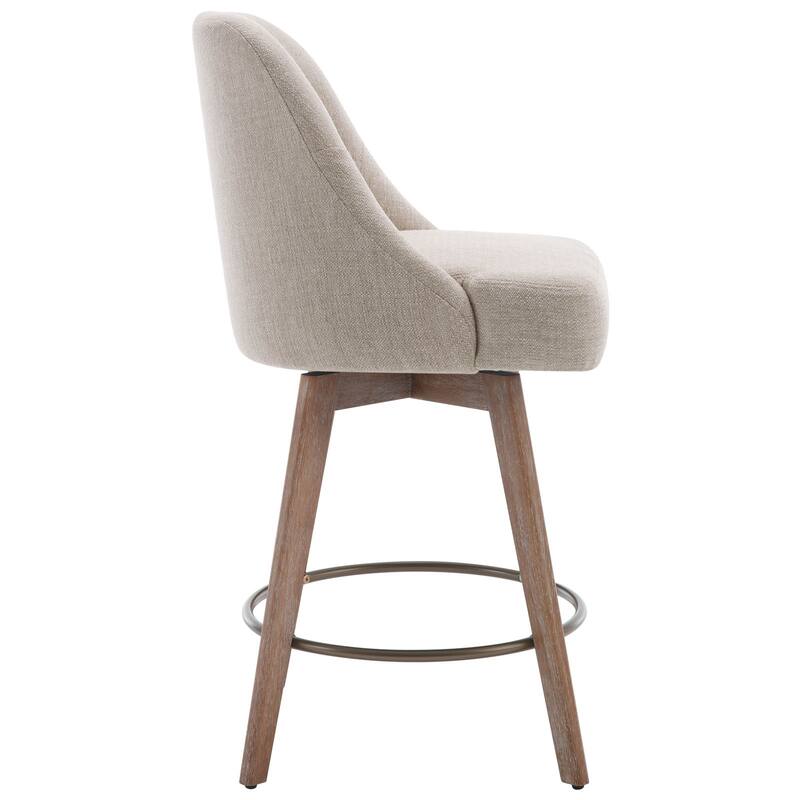 26" Counter Height Swivel Bar Stool, Upholstered Counter Stools - 39.37" (H) x 22.44" (D) x 21.65" (W)