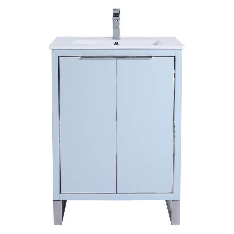 Fine Fixtures Opulence Collection Bathroom Vanity with White Ceramic Sink