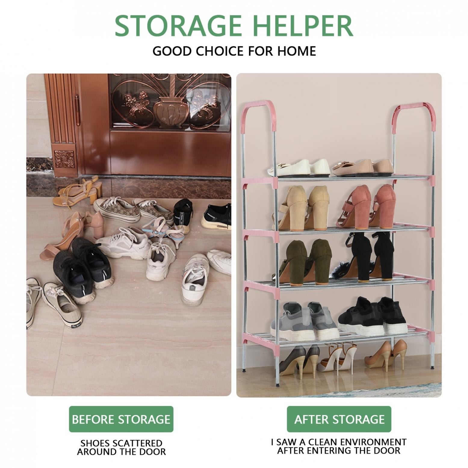 Clearance! 4-Tier Stackable Shoe Rack, Expandable & Adjustable Fabric Shoe  Shelf Storage Organizer