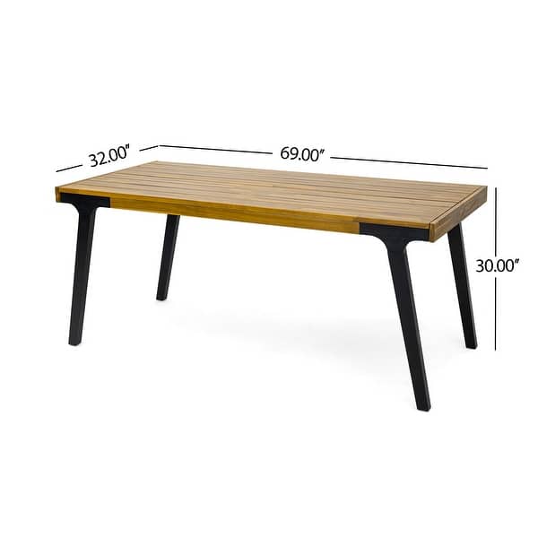 dimension image slide 0 of 2, Harper Outdoor Modern Industrial Acacia Wood 3-piece Dining Set by Christopher Knight Home
