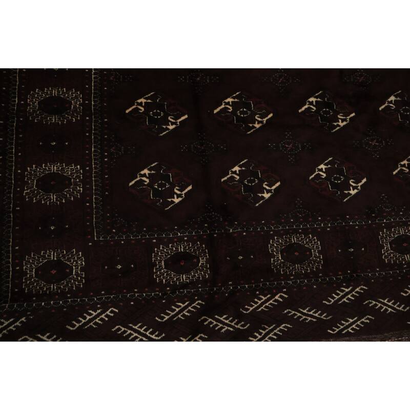 Hand Knotted Oriental 100% Wool Carpet Traditional All-Over Red Turkoman Area Rug - 12' 0'' X 7' 6''