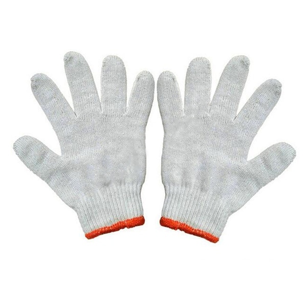 Cotton Yarn Universal Protection Work Gloves 22cm Raw White