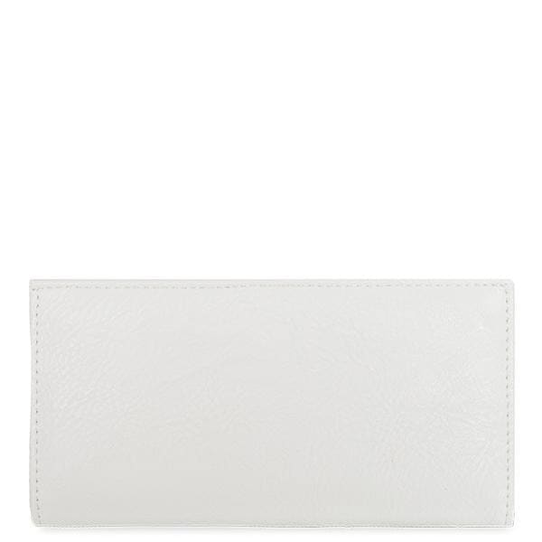 7.25" White Rectangular Vegan Leather Wallet. Opens flyout.