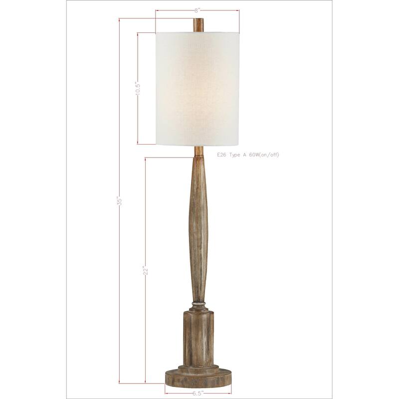 Crawford 35" Buffet Lamp with Linen Shade, Natural (Set of 2)