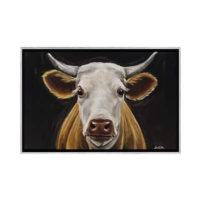 iCanvas "Cow 'Tank' Black Background II" by Hippie Hound Studios Framed
