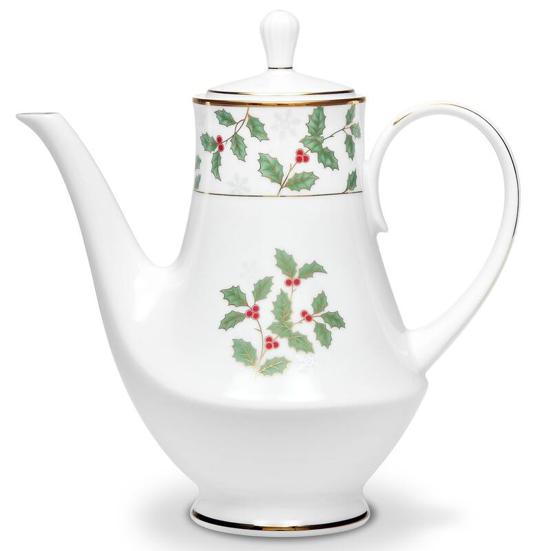 Noritake Holly & Berry Gold Coffee Server, 49 0z.