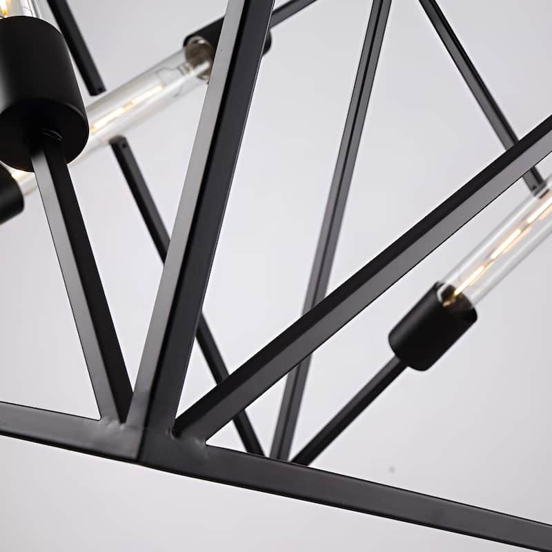 Futuristic Square Metal Cage Pendant Light, Sci-Fi Inspired Open Frame Ceiling Lamp