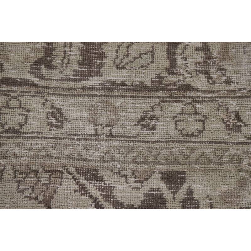 Hand Knotted Oriental 100% Wool Carpet Traditional Floral Beige & Ivories Tabriz Area Rug - 10' 9'' X 7' 8''