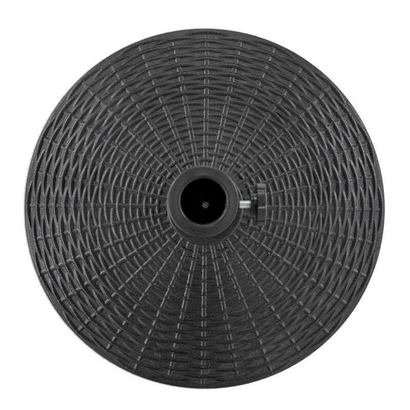 Outdoor 22 lb. Round Black Patio Umbrella Base, Resin and Concrete